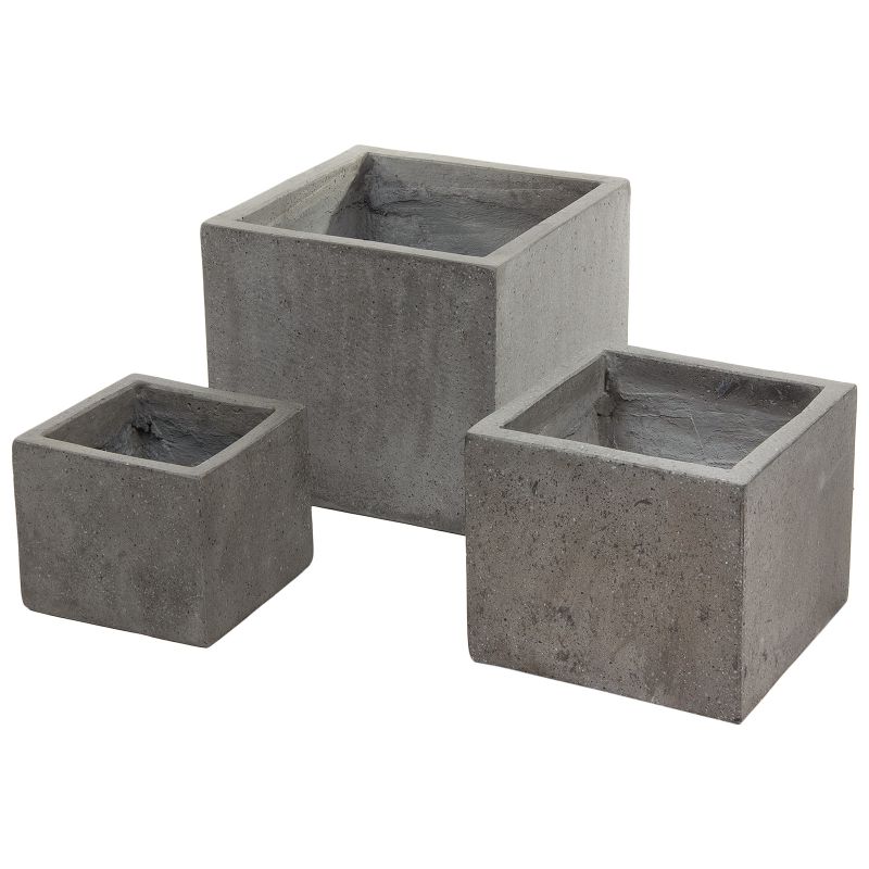 Кашпо Nobilis Marco Grey Cube, набор 3 шт