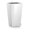 Кашпо Lechuza Cubico белое глянцевое 30 в интернет-магазине Greentrend.ru