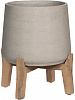 Кашпо Rough With Feet Low Patt Grey Washed XL в интернет-магазине Greentrend.ru