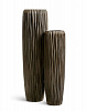 Кашпо TREEZ Effectory Metal Высокий конус Giant Design Wave Чернёная бронза в интернет-магазине Greentrend.ru