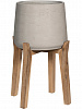 Кашпо Rough With Feet High Patt Grey Washed XL в интернет-магазине Greentrend.ru