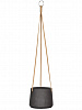 Кашпо подвесное Rough Patt black washed M в интернет-магазине Greentrend.ru