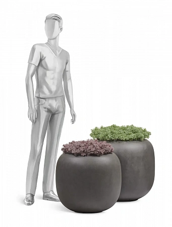 Кашпо TREEZ Effectory Beton Bionic Bol Графит в интернет-магазине Зелёная тенденция Кашпо TREEZ Effectory Beton Bionic Bol Графит в интернет-магазине Greentrend.ru