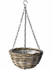 Кашпо подвесное Rattan Hanging Basket Antique Grey в интернет-магазине Greentrend.ru