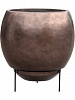 Кашпо Metallic Silver leaf Globe Elevated Matt Coffee в интернет-магазине Greentrend.ru